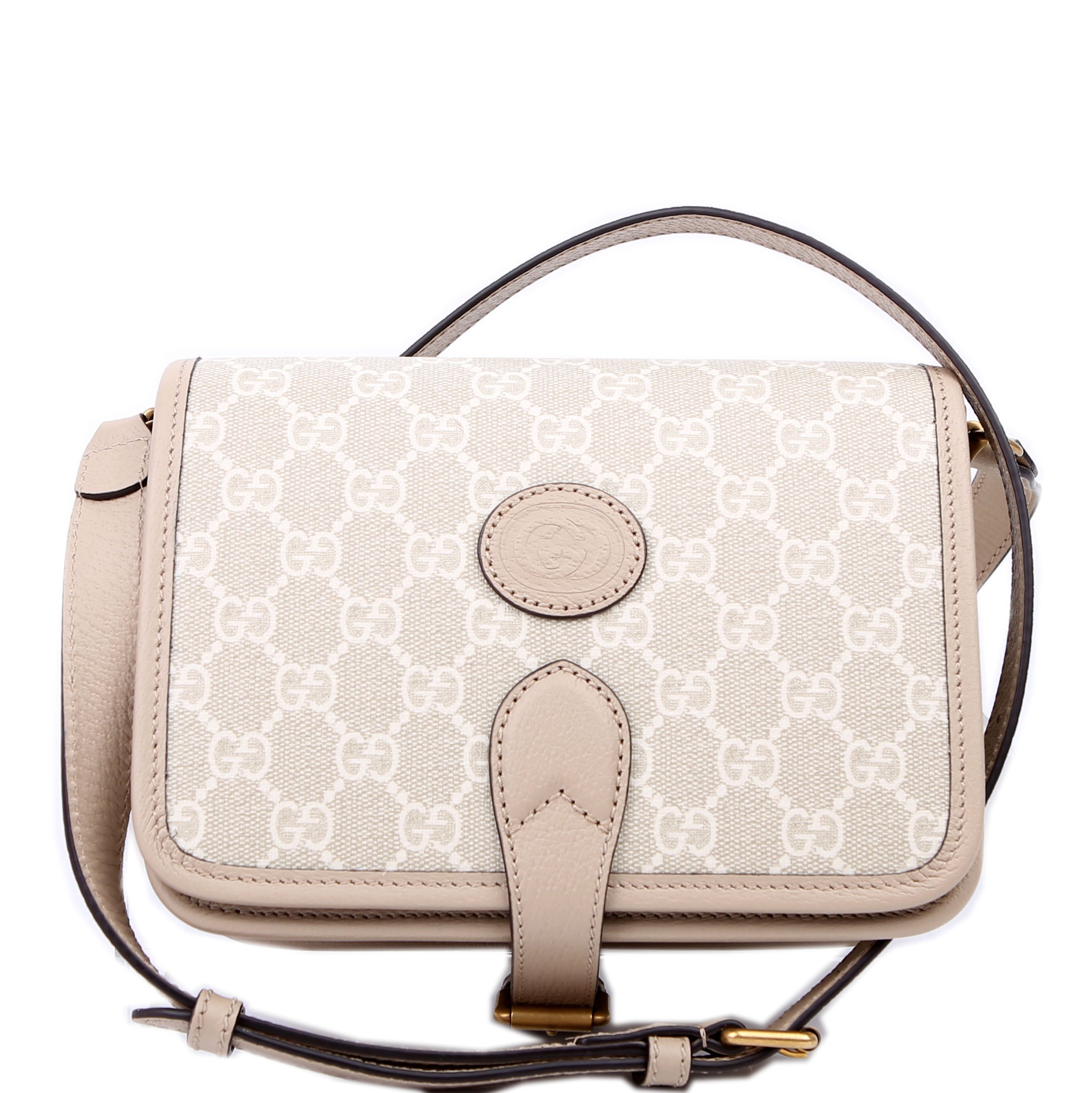 Gucci 671620 GG Supreme Interlocking G Mini Crossbody Beige