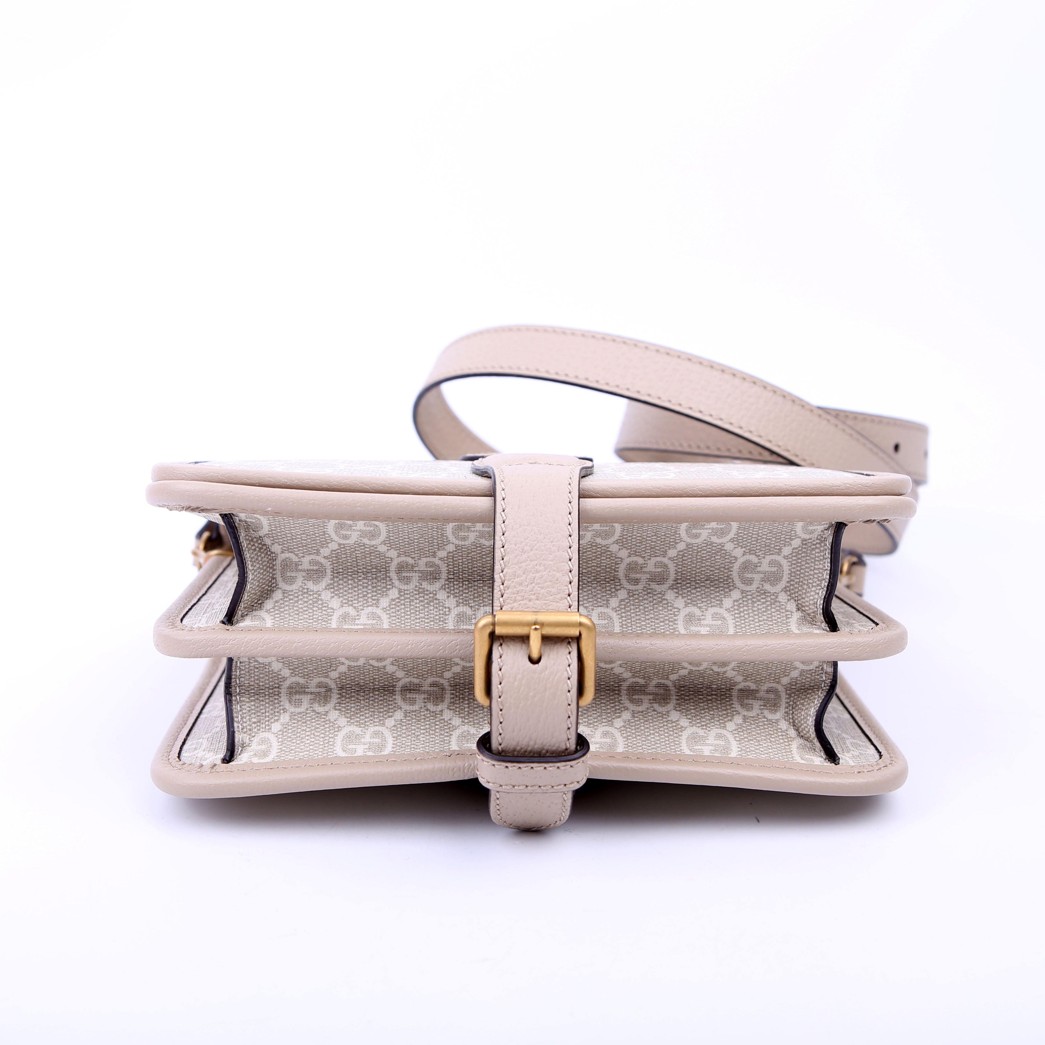 Gucci 671620 GG Supreme Interlocking G Mini Crossbody Beige