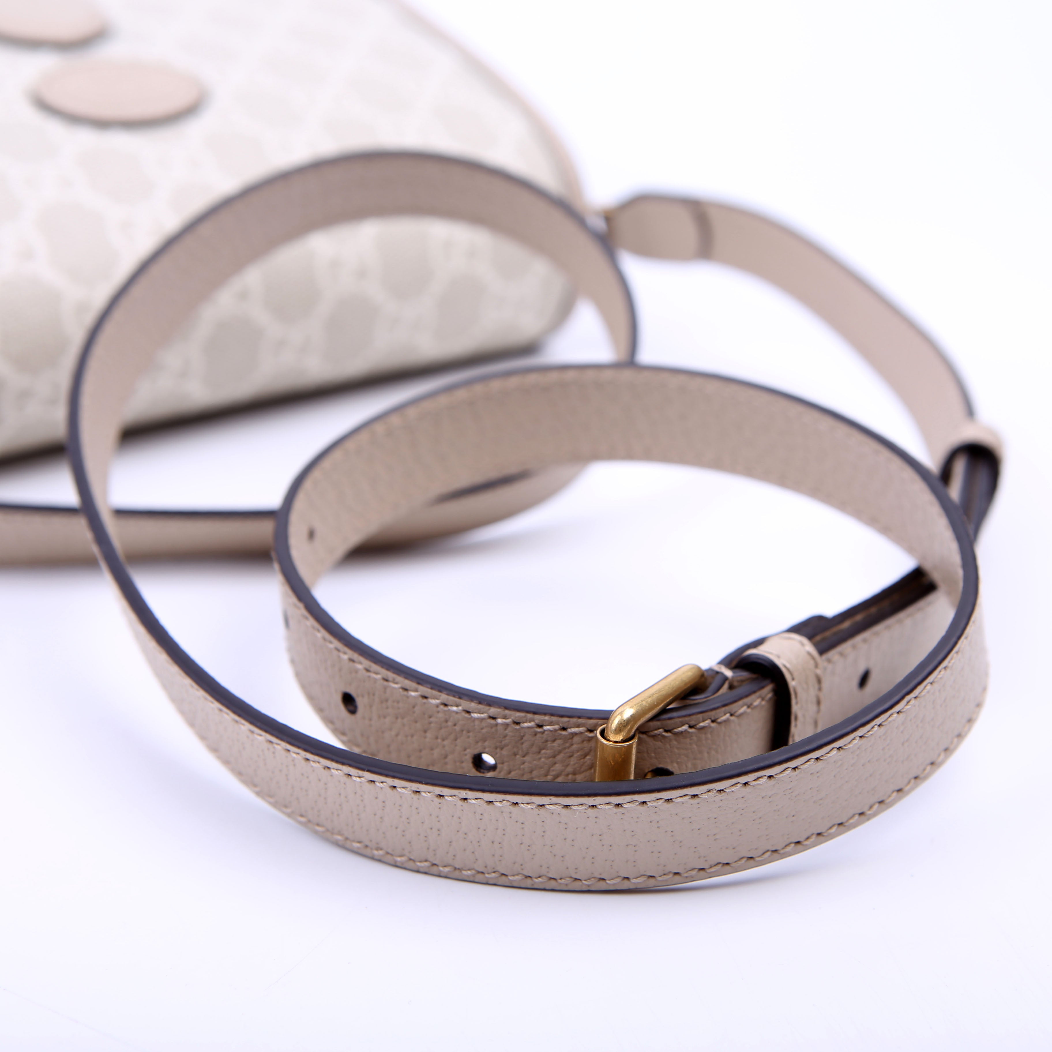 Gucci 671620 GG Supreme Interlocking G Mini Crossbody Beige