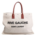 Saint Laurent Rive Gauche Canvas Tote Bag 499290 Beige/Brown