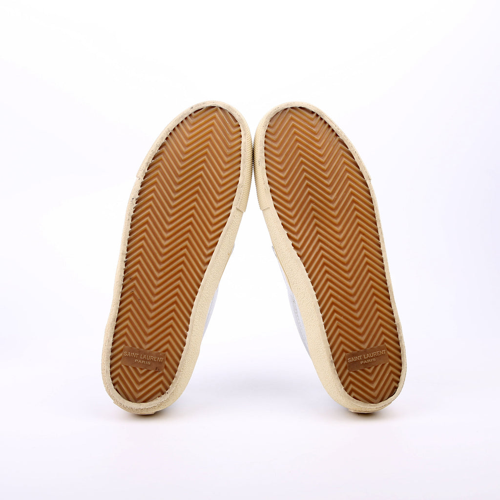 Saint Laurent Slip On Sneakers Size 39 Silver