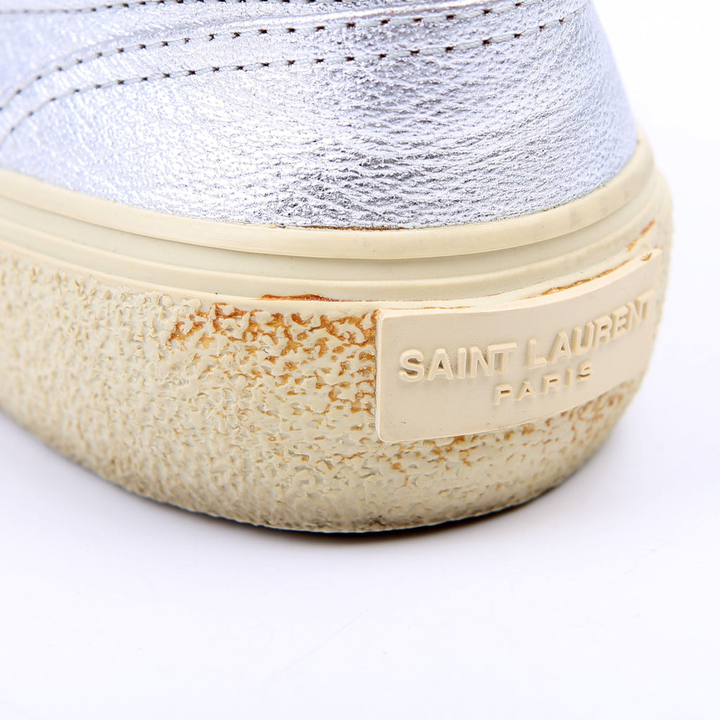 Saint Laurent Slip On Sneakers Size 39 Silver