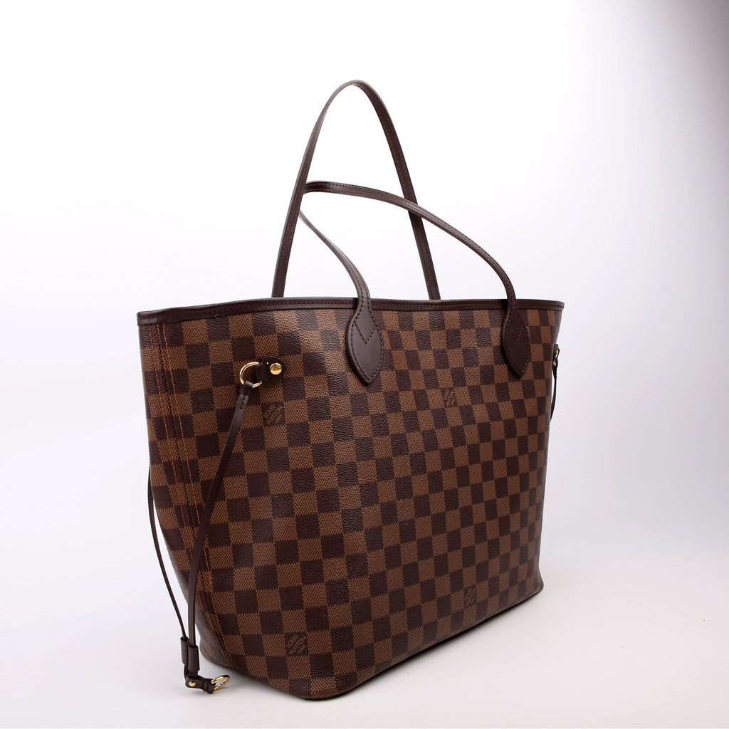 Louis Vuitton Neverfull With Wallet MM Damier Ebene Pink