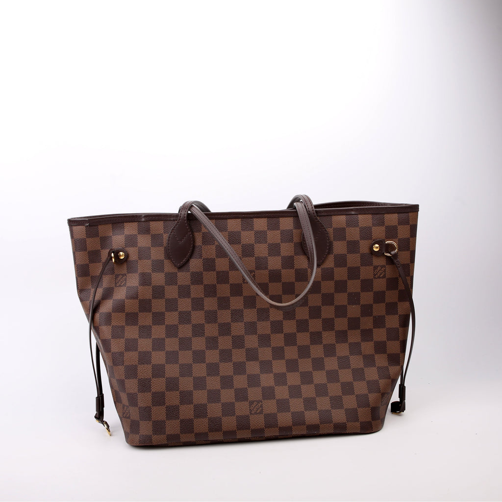 Louis Vuitton Neverfull With Wallet MM Damier Ebene Pink