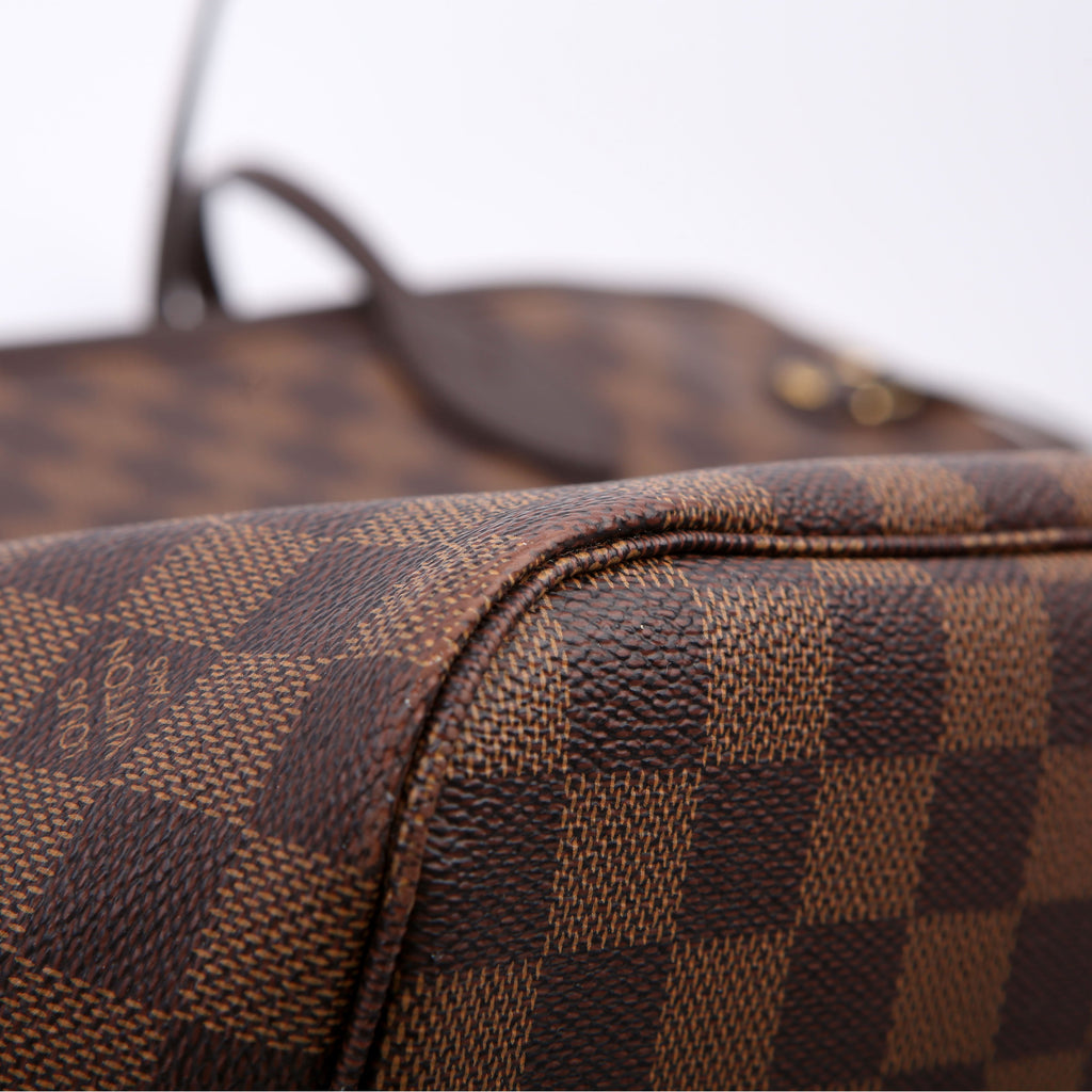 Louis Vuitton Neverfull With Wallet MM Damier Ebene Pink