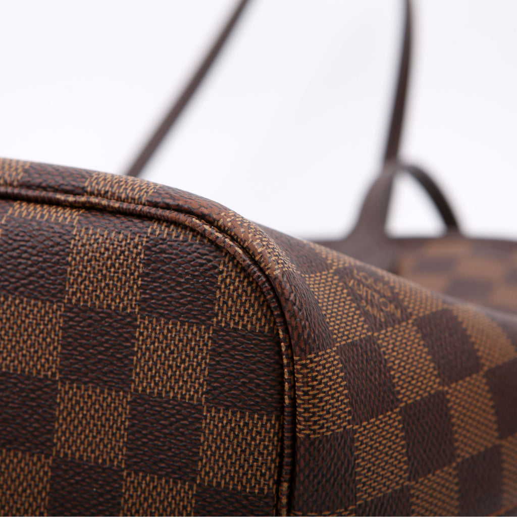 Louis Vuitton Neverfull With Wallet MM Damier Ebene Pink