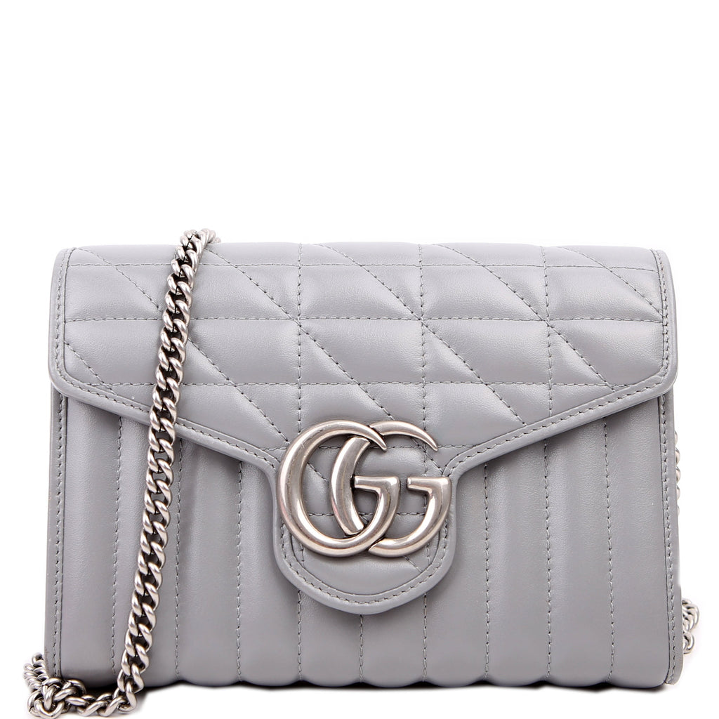 Gucci 474575 Marmont Aria Chain Wallet Grey