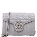 Gucci 474575 Marmont Aria Chain Wallet Grey