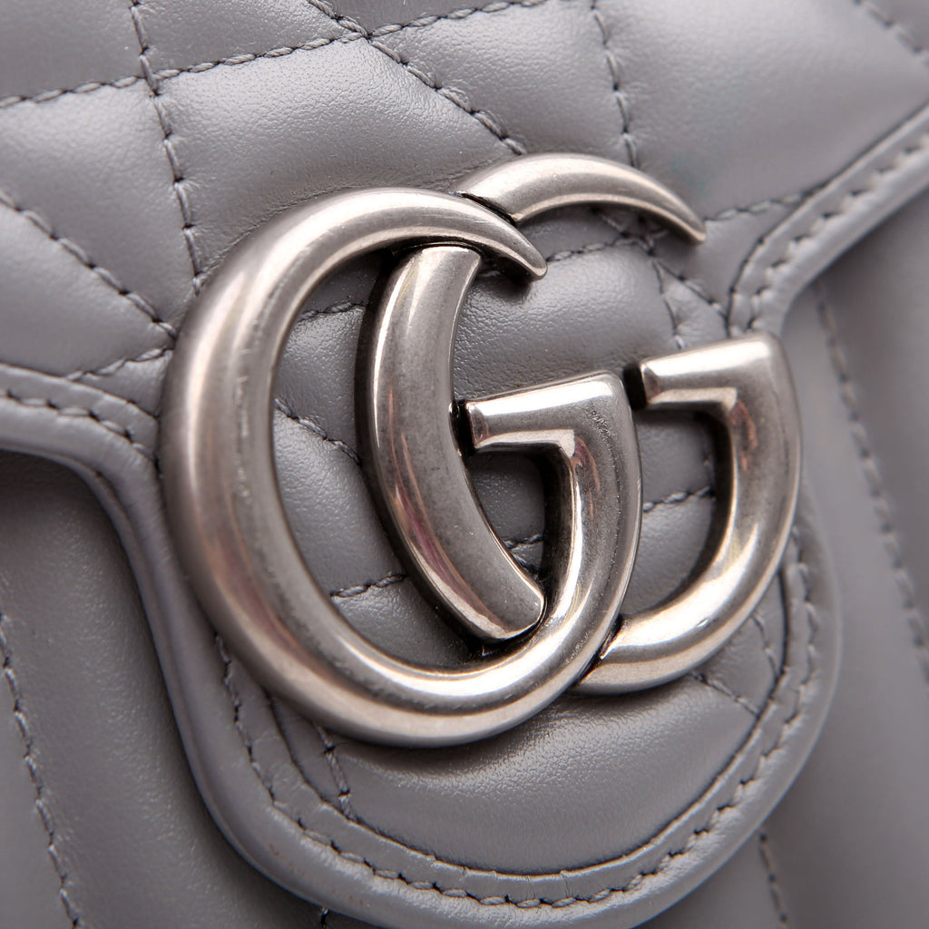 Gucci 474575 Marmont Aria Chain Wallet Grey