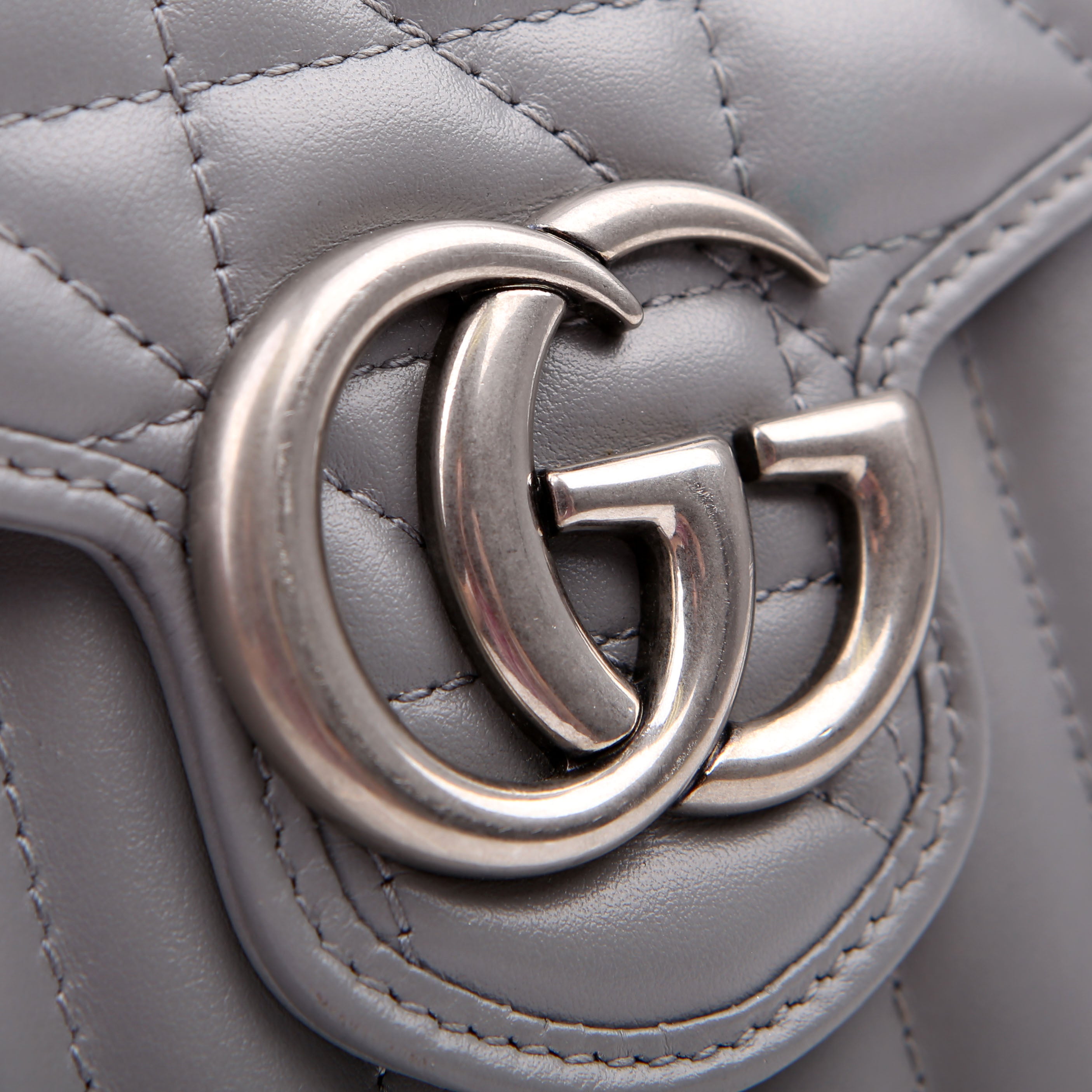 Gucci 474575 Marmont Aria Chain Wallet Grey
