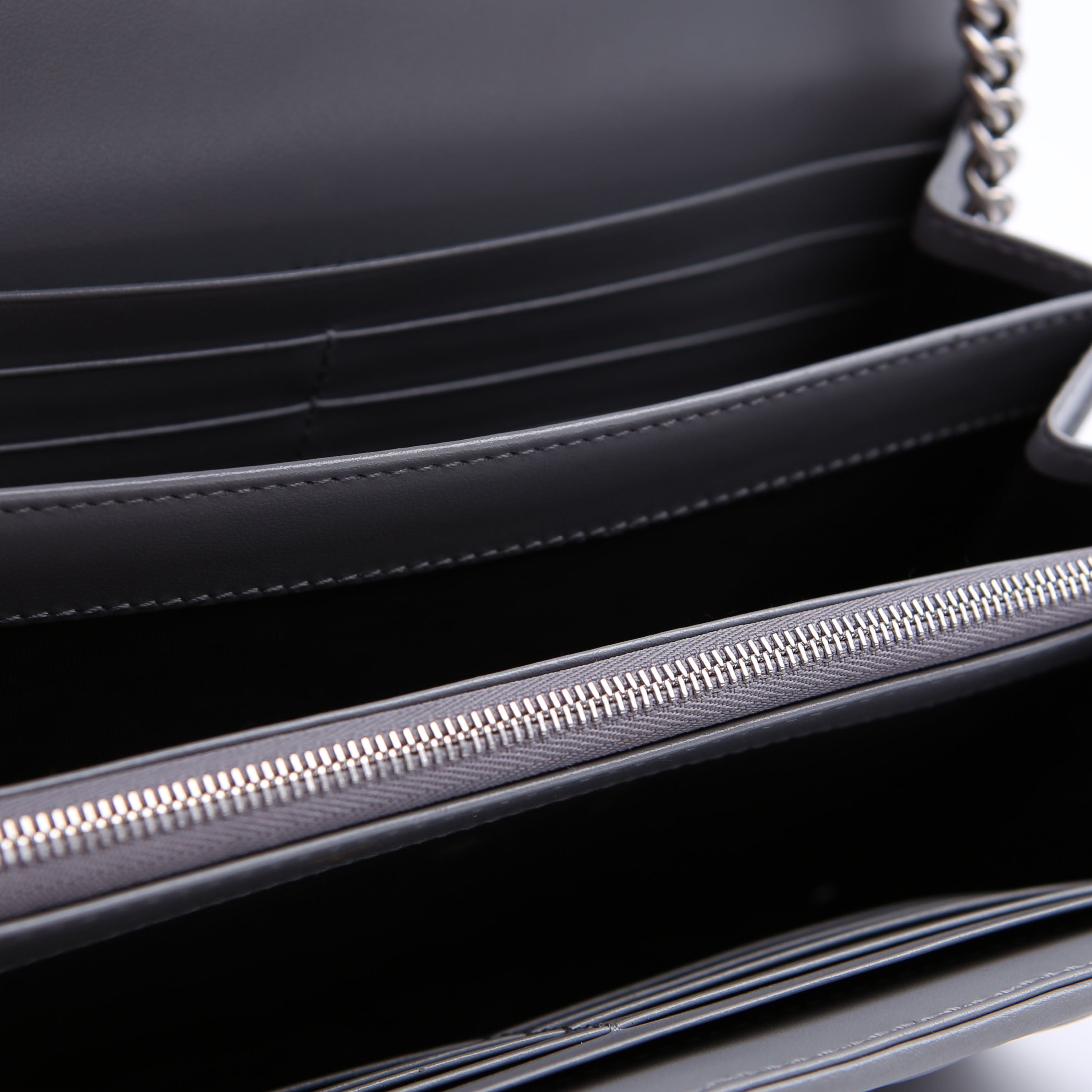 Gucci 474575 Marmont Aria Chain Wallet Grey
