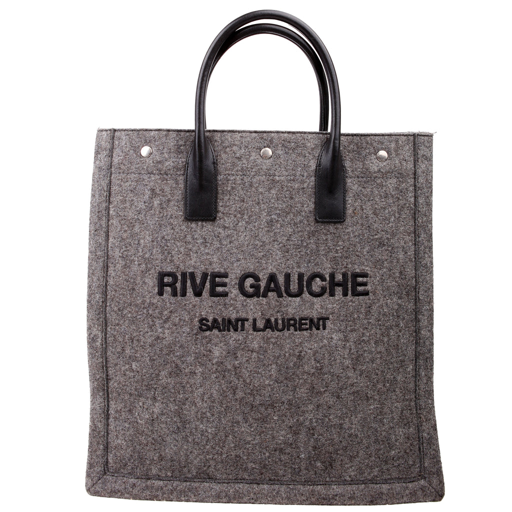 Saint Laurent Rive Gauche Vertical Felt Tote Bag Grey