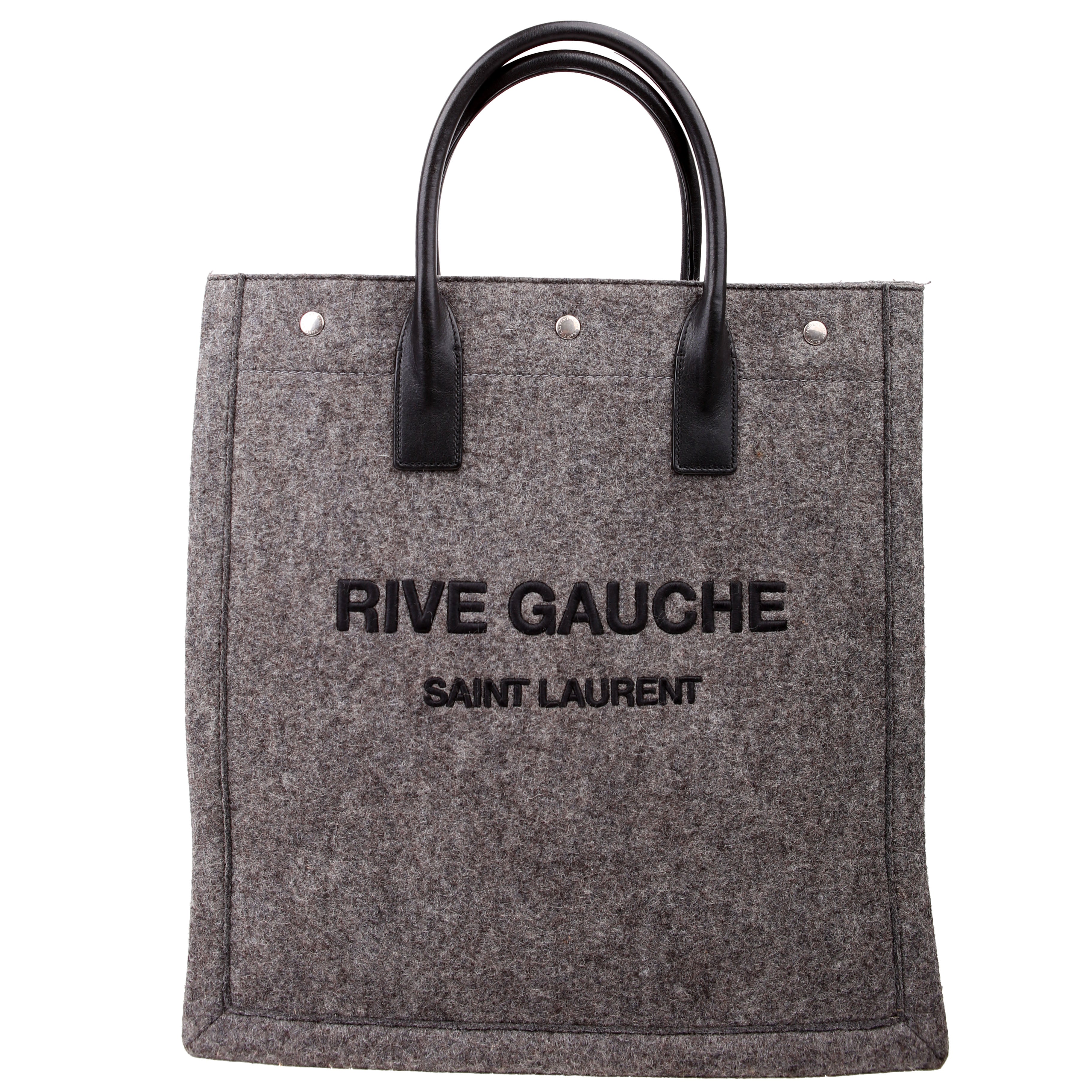 Saint Laurent Rive Gauche Vertical Felt Tote Bag Grey