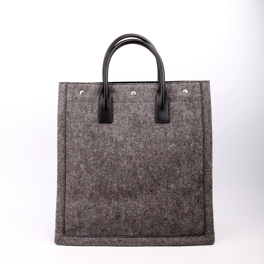 Saint Laurent Rive Gauche Vertical Felt Tote Bag Grey