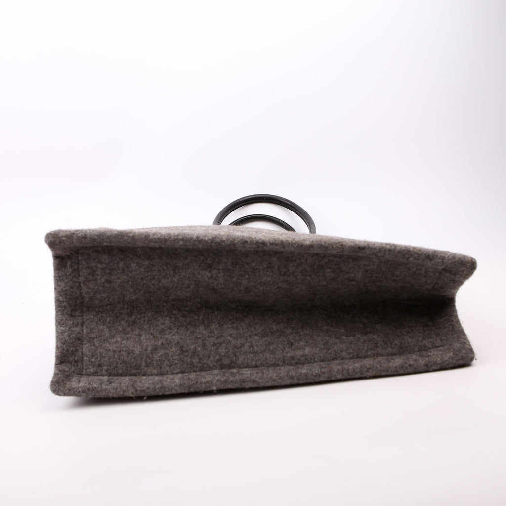 Saint Laurent Rive Gauche Vertical Felt Tote Bag Grey