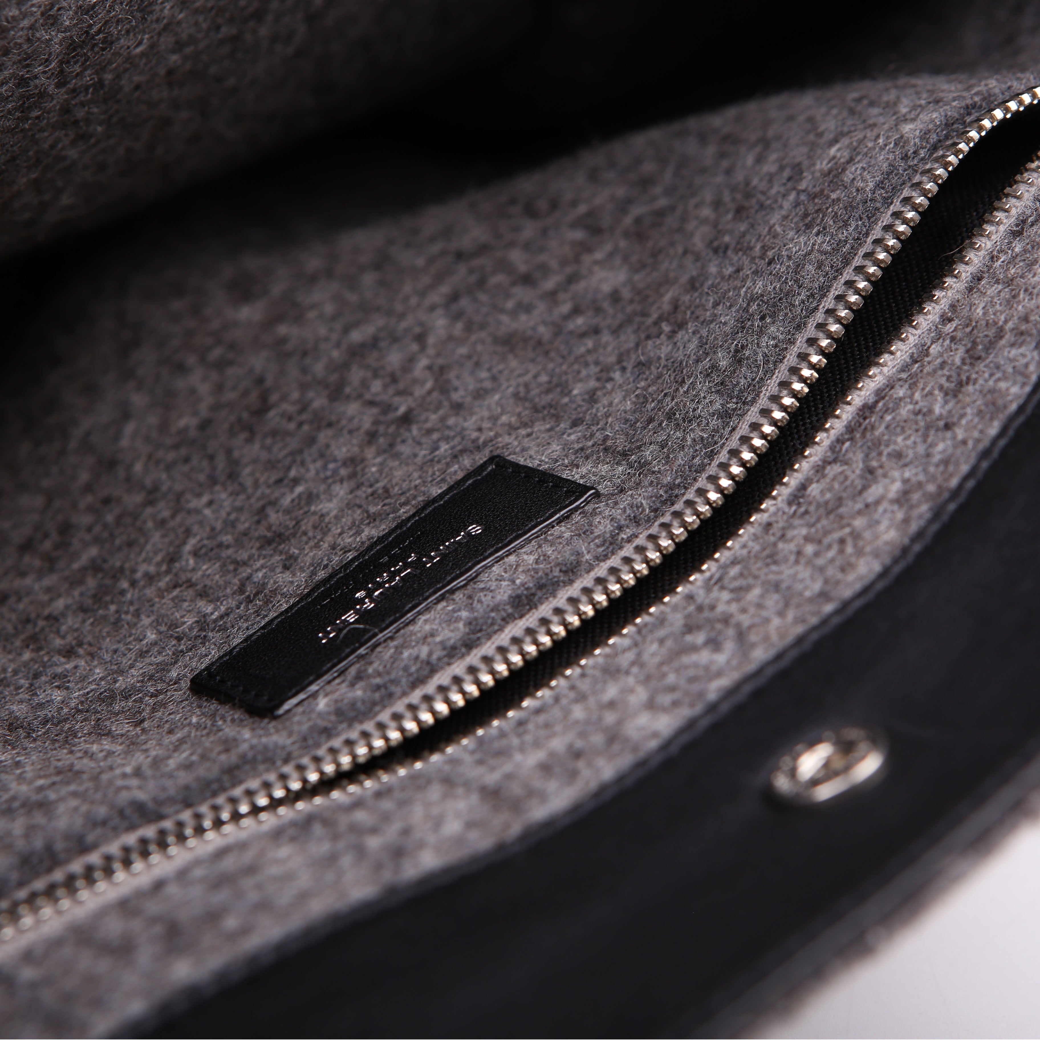 Saint Laurent Rive Gauche Vertical Felt Tote Bag Grey