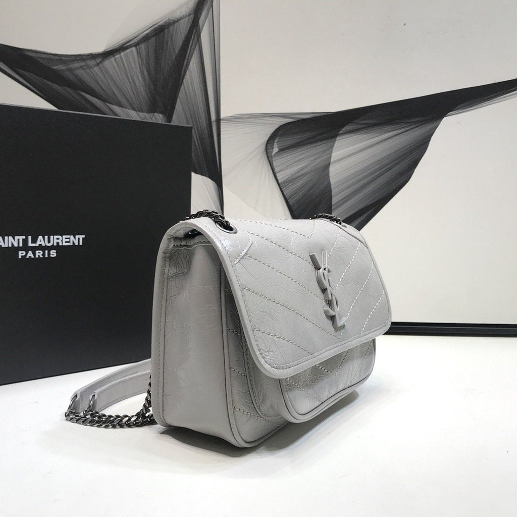 YSSL Niki Baby Chain Bag  Grey For Women 8in/21cm YSL