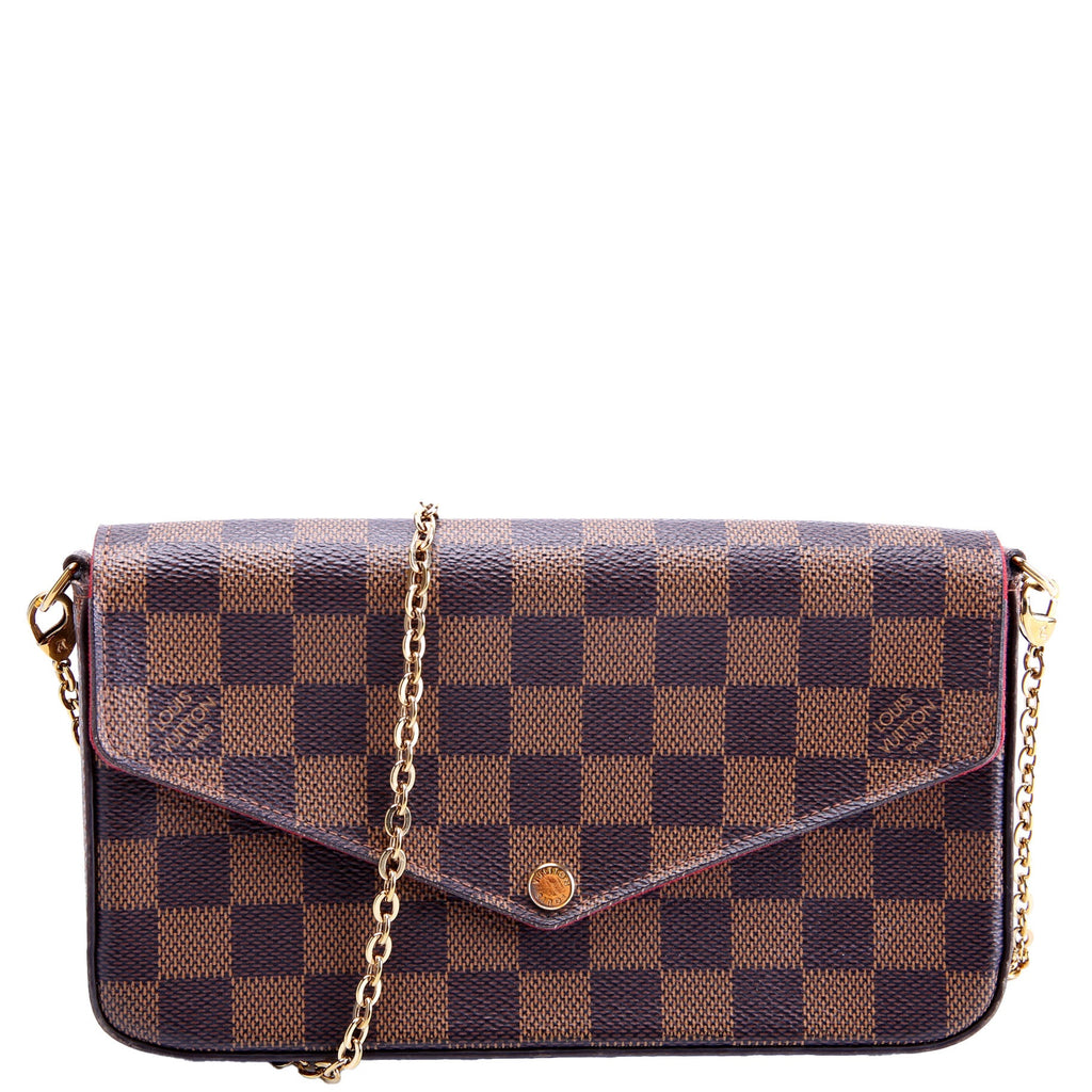 Louis Vuitton Pochette Felicie Damier Ebene Red