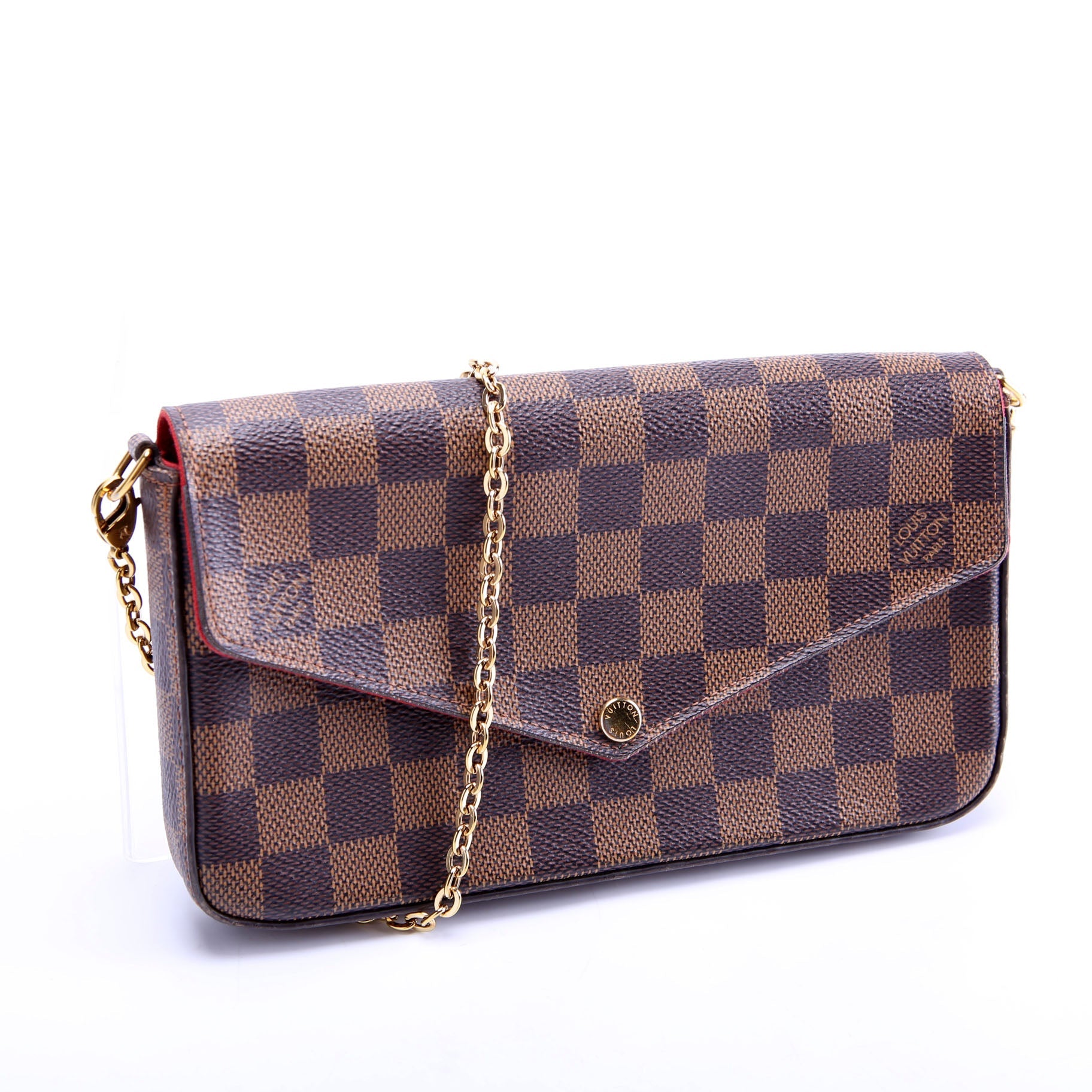 Louis Vuitton Pochette Felicie Damier Ebene Red