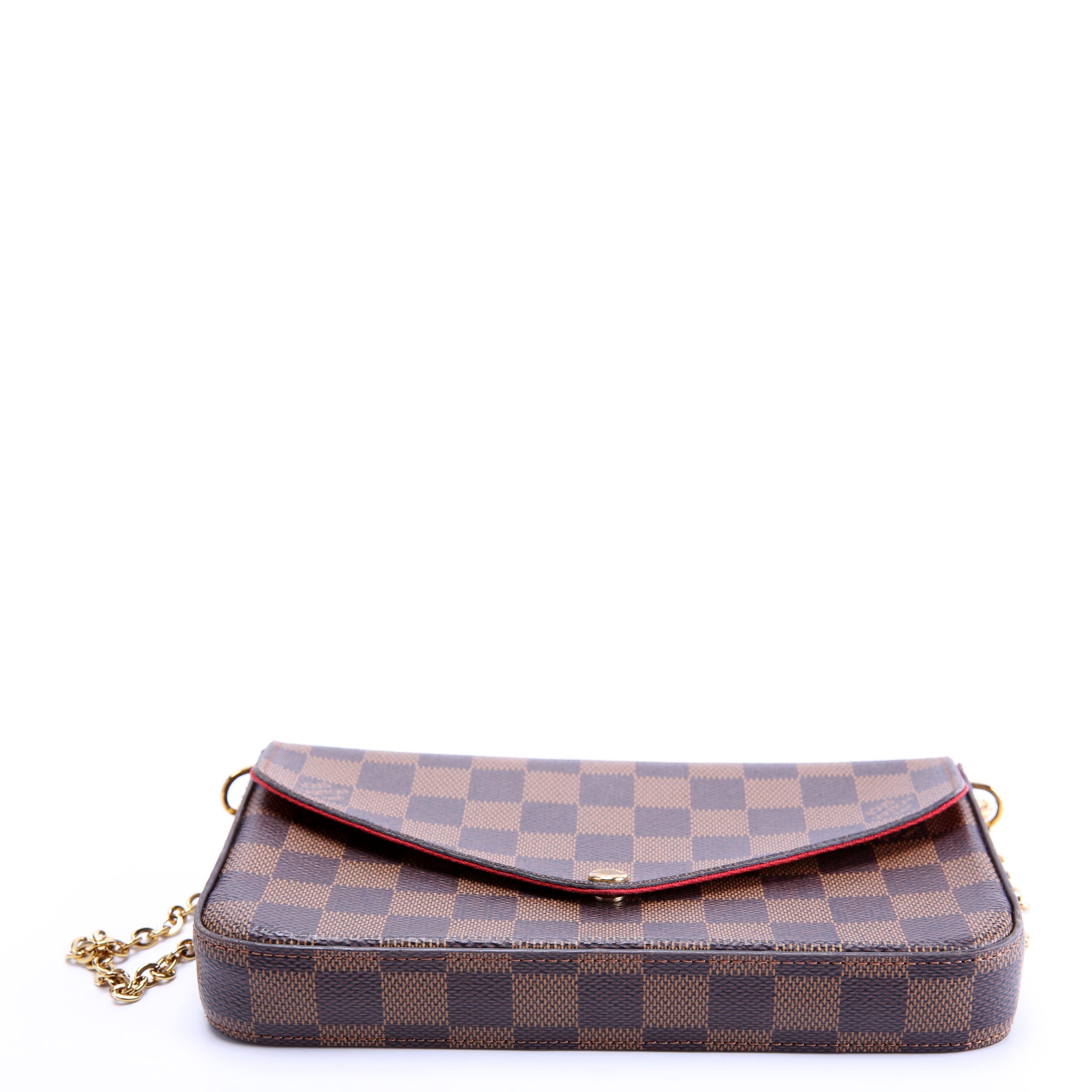 Louis Vuitton Pochette Felicie Damier Ebene Red