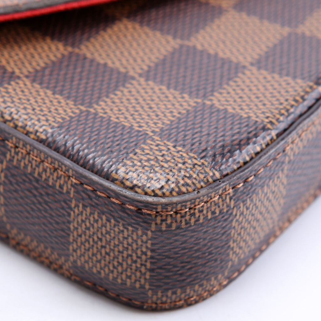Louis Vuitton Pochette Felicie Damier Ebene Red