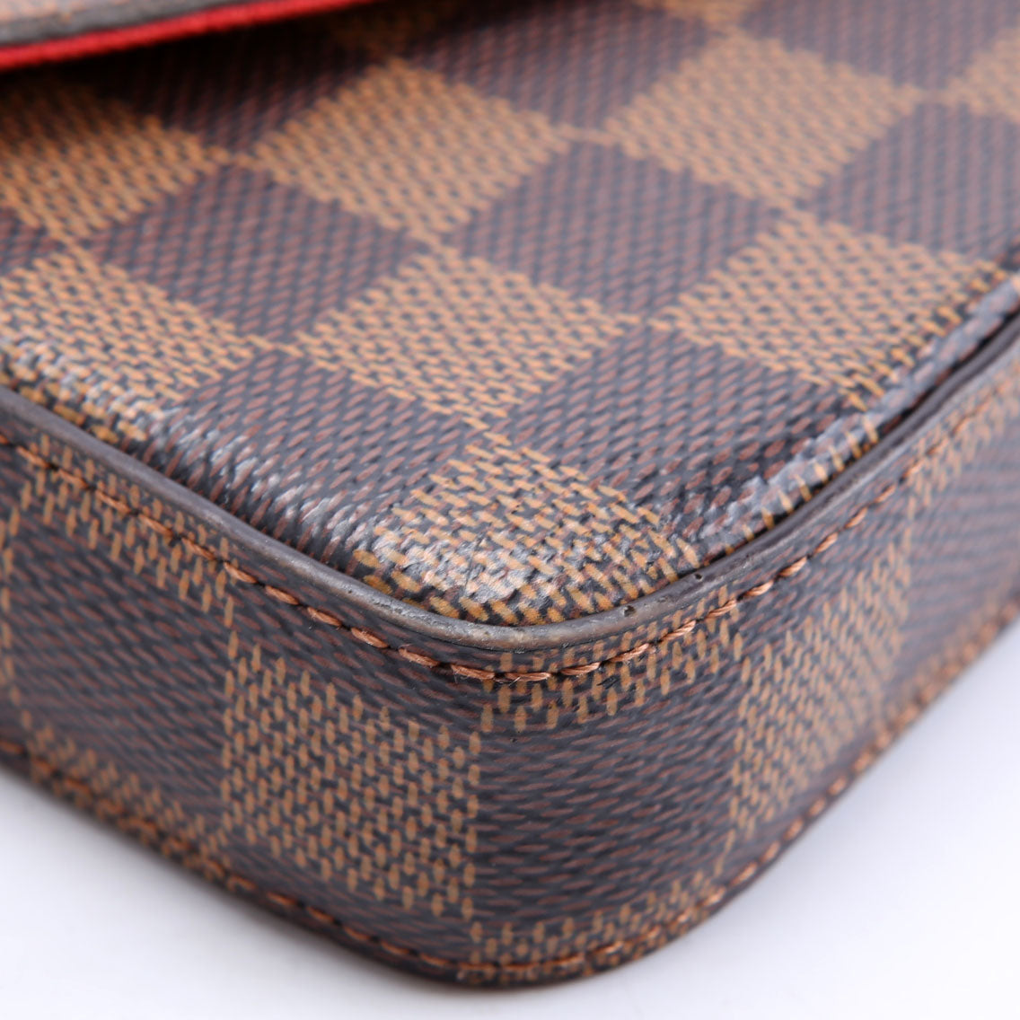 Louis Vuitton Pochette Felicie Damier Ebene Red