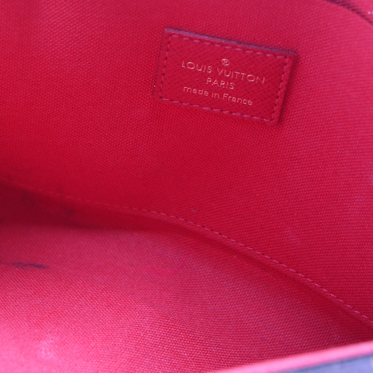 Louis Vuitton Pochette Felicie Damier Ebene Red