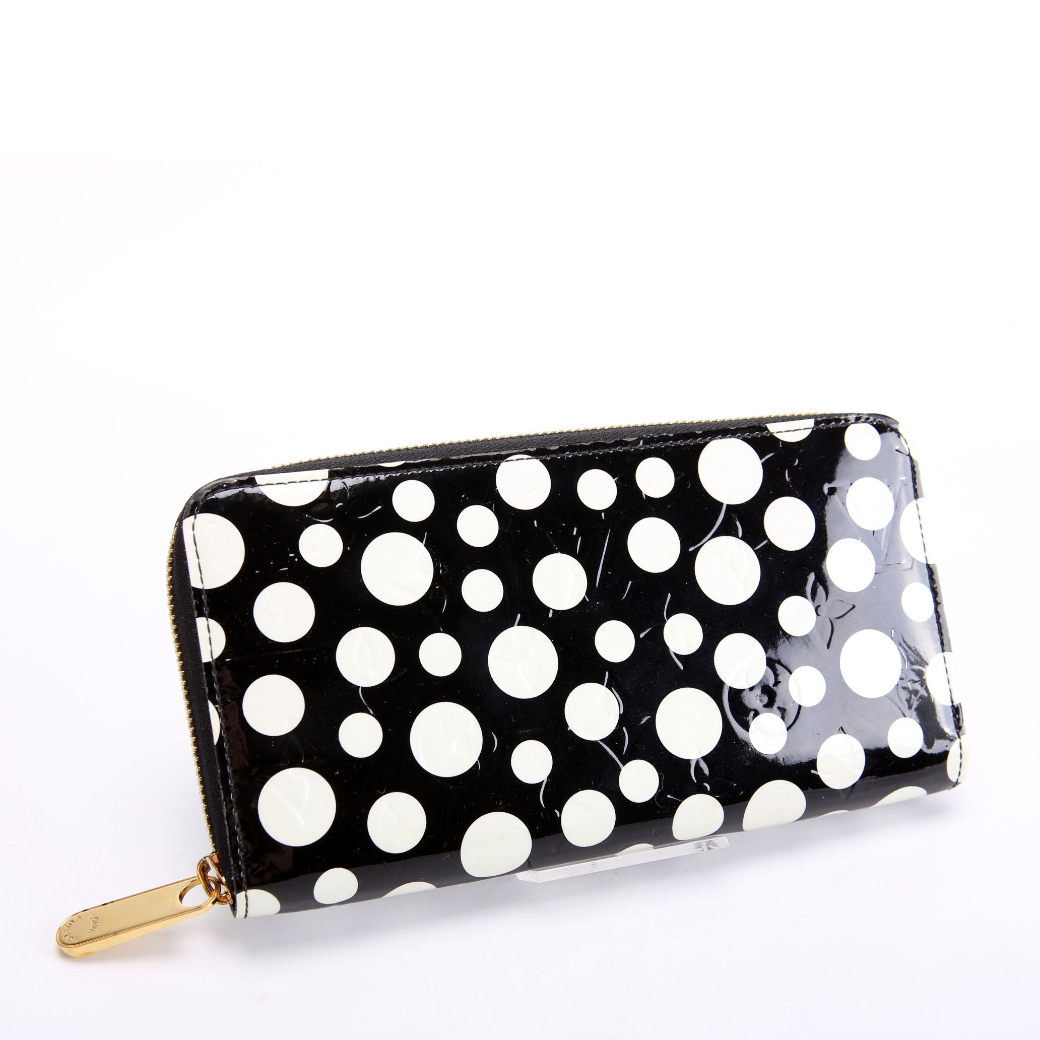 Louis Vuitton Zippy Wallet YK Infinity Dots Vernis Black/White