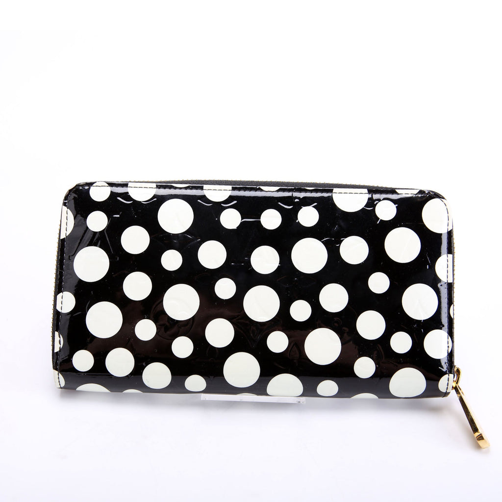 Louis Vuitton Zippy Wallet YK Infinity Dots Vernis Black/White
