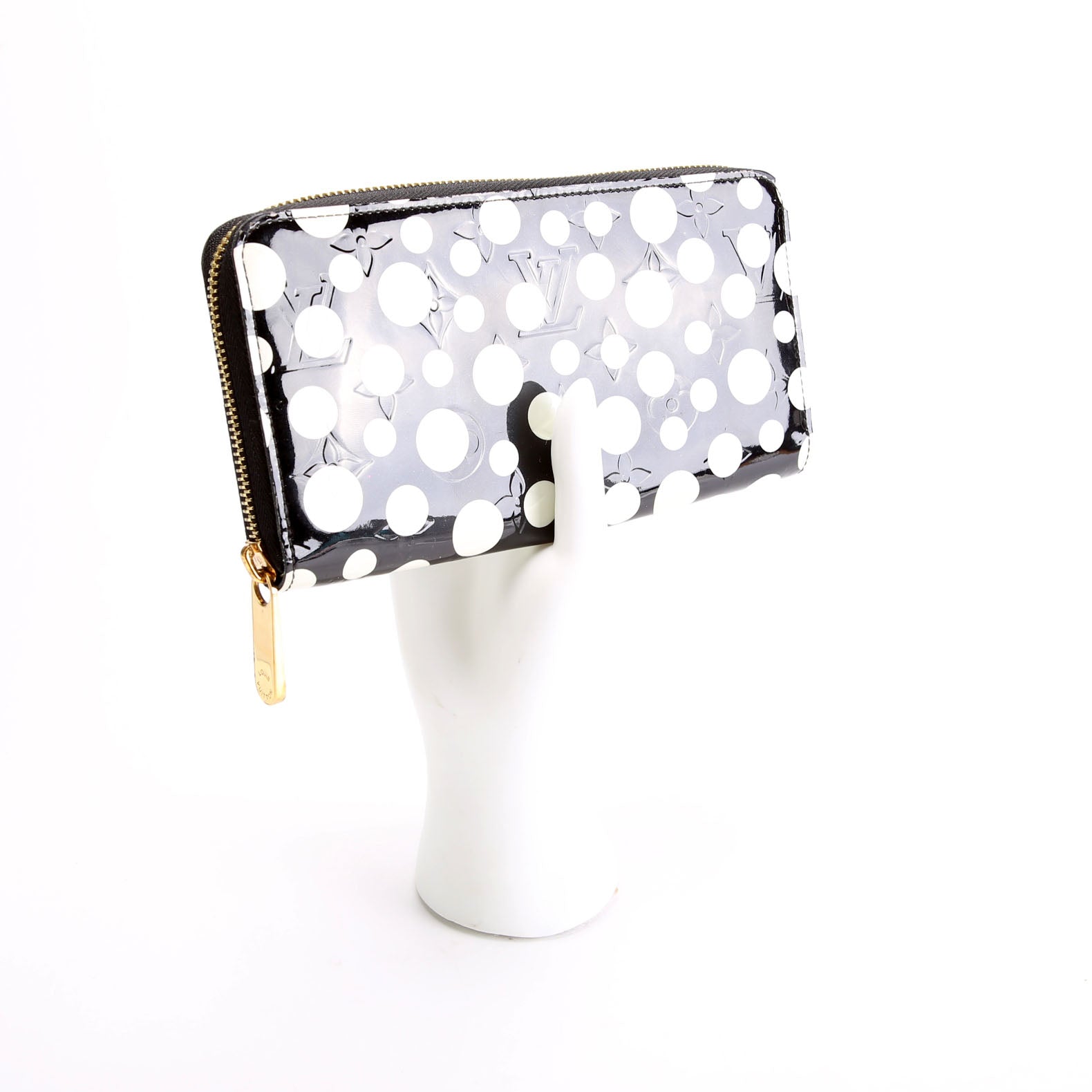 Louis Vuitton Zippy Wallet YK Infinity Dots Vernis Black/White