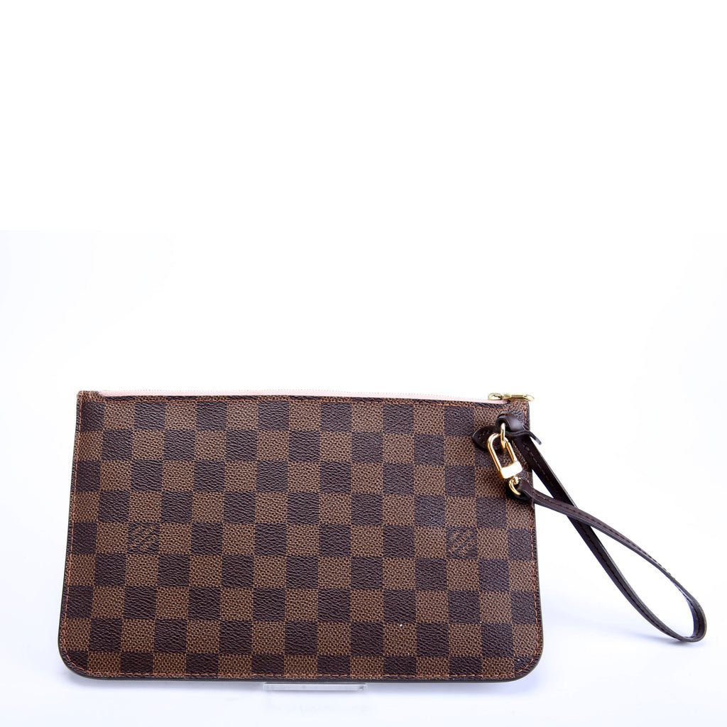 Louis Vuitton Pochette Only Damier Ebene Neverfull Pink