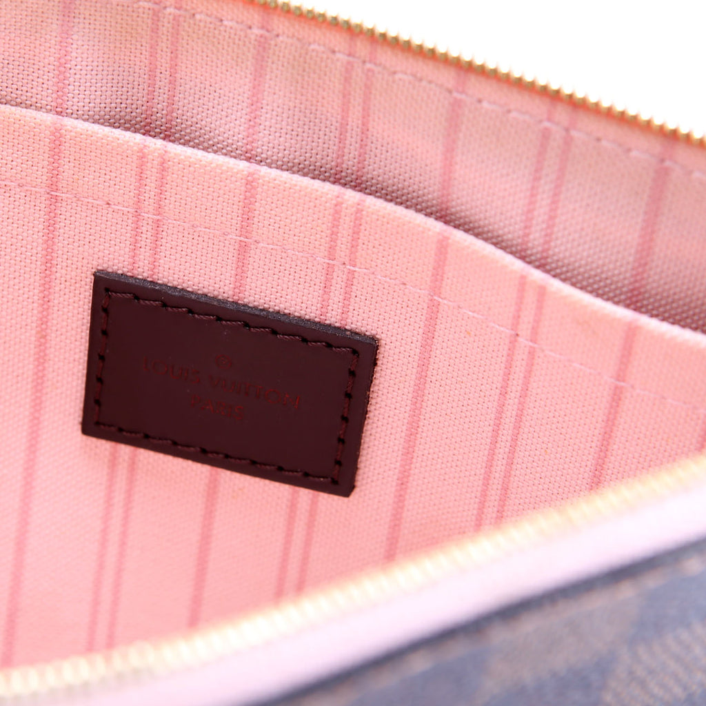 Louis Vuitton Pochette Only Damier Ebene Neverfull Pink
