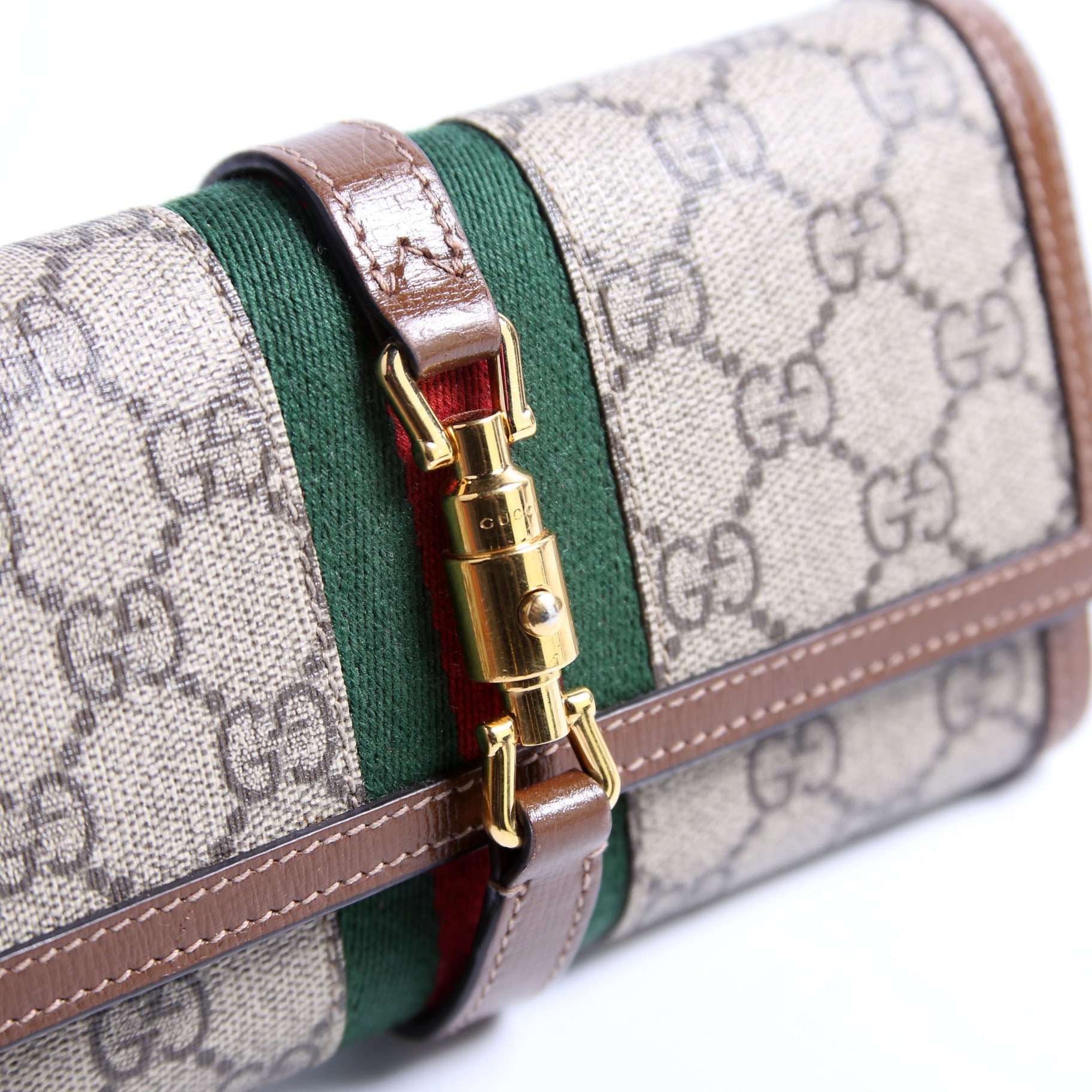 Gucci 652681 Jackie 1961 Chain Wallet Brown