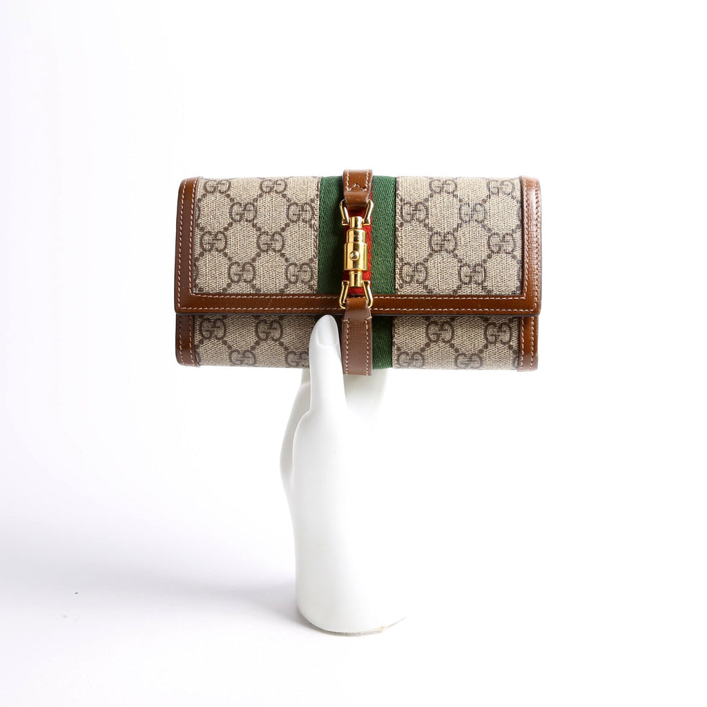 Gucci 652681 Jackie 1961 Chain Wallet Brown