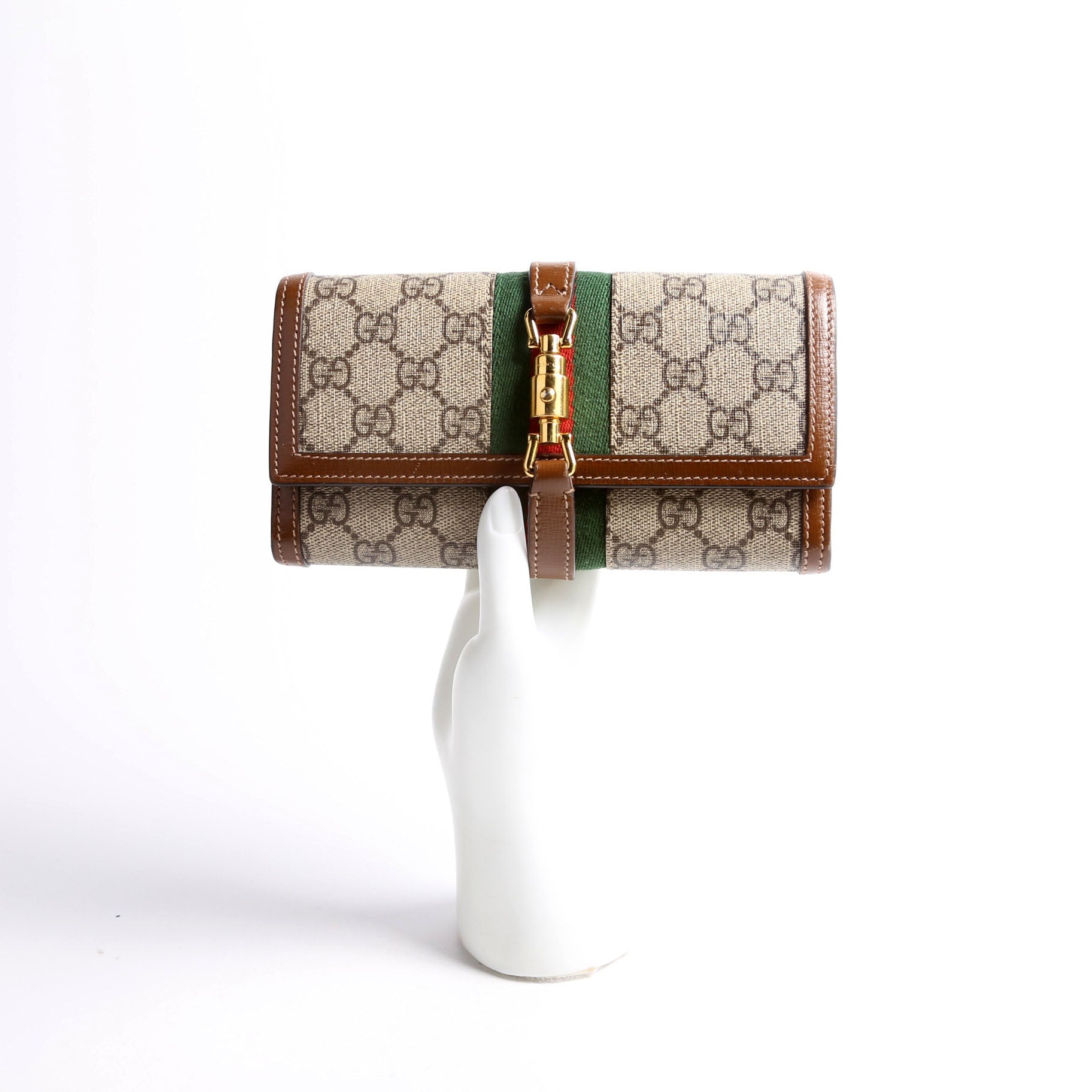 Gucci 652681 Jackie 1961 Chain Wallet Brown