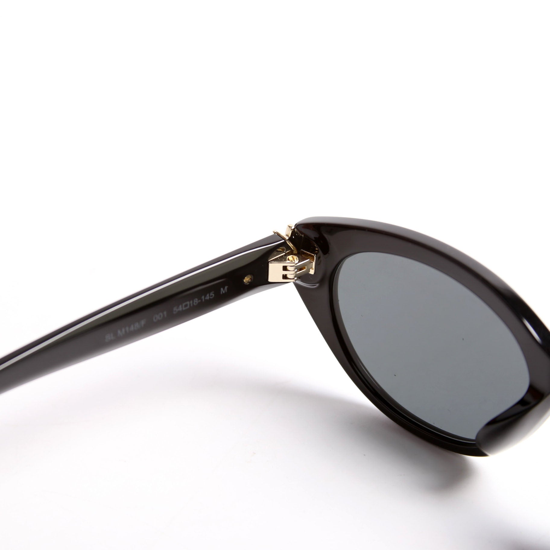 Saint Laurent SL M148/F Round Cat-Eye Sunglasses Black