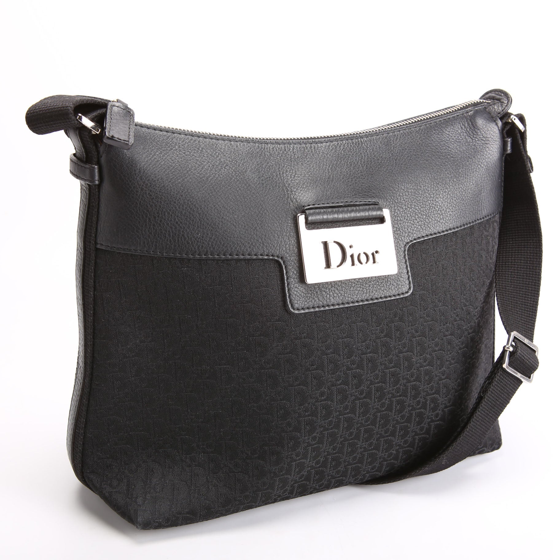 Christian Dior Street Chic Trotter Canvas Messenger Black/Silver