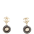 Chanel CC Round Camellia Flower Resin Drop