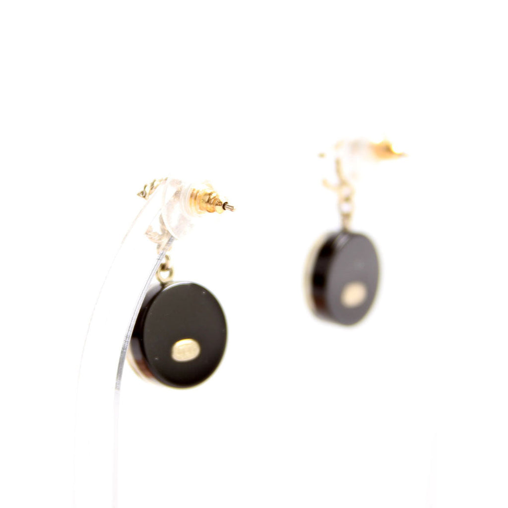 Chanel CC Round Camellia Flower Resin Drop