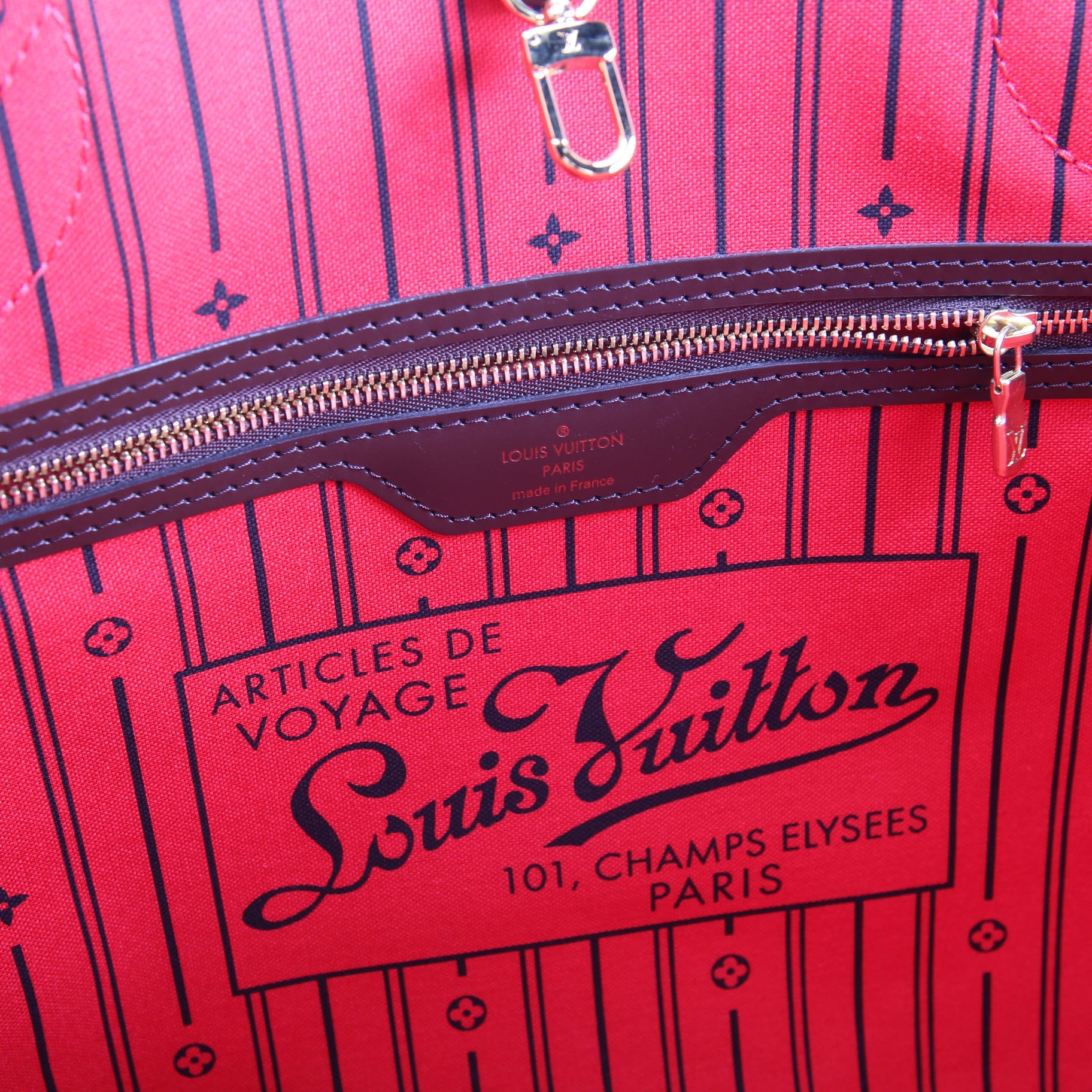 Louis Vuitton Neverfull MM Damier Ebene Brown/Red