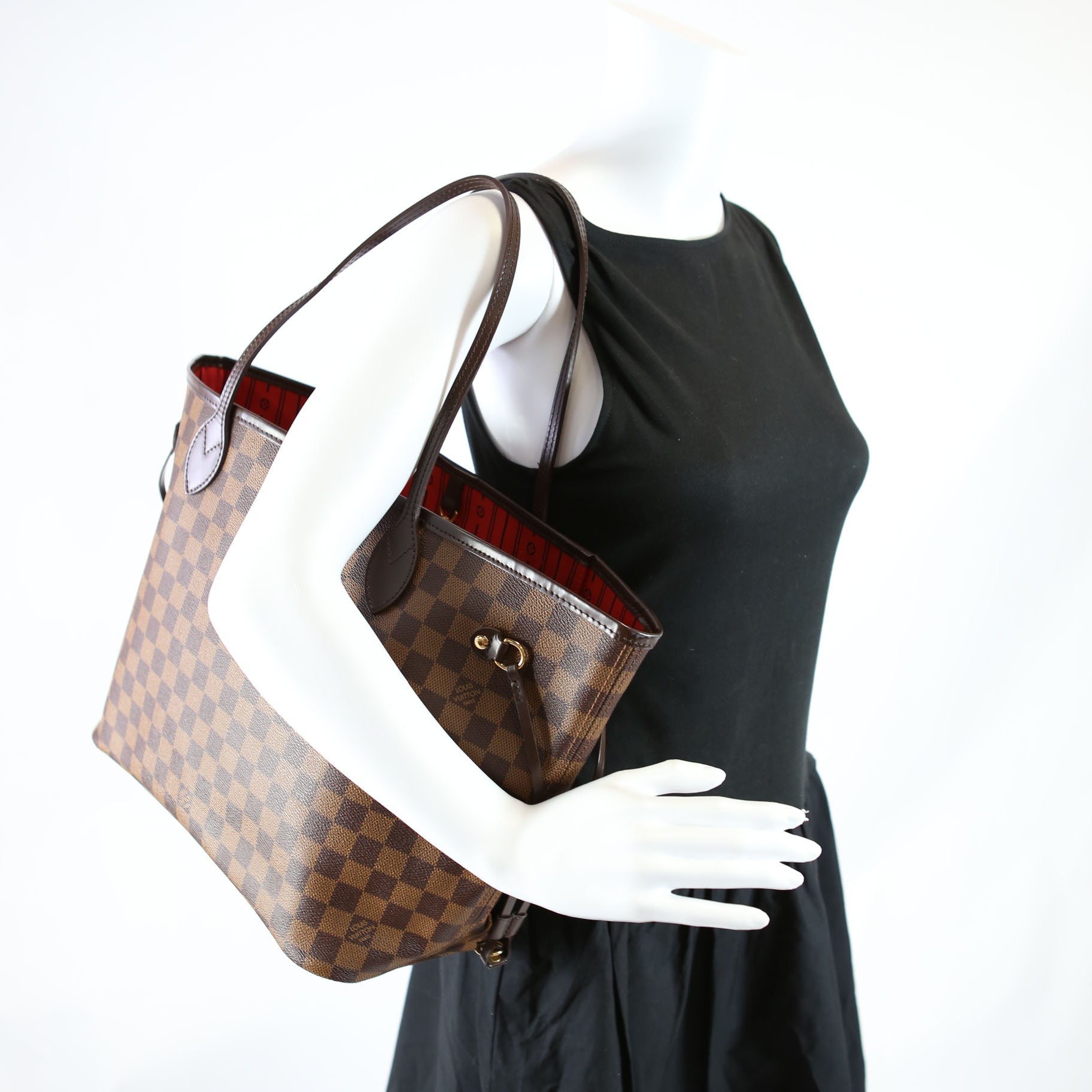 Louis Vuitton Neverfull MM Damier Ebene Brown/Red