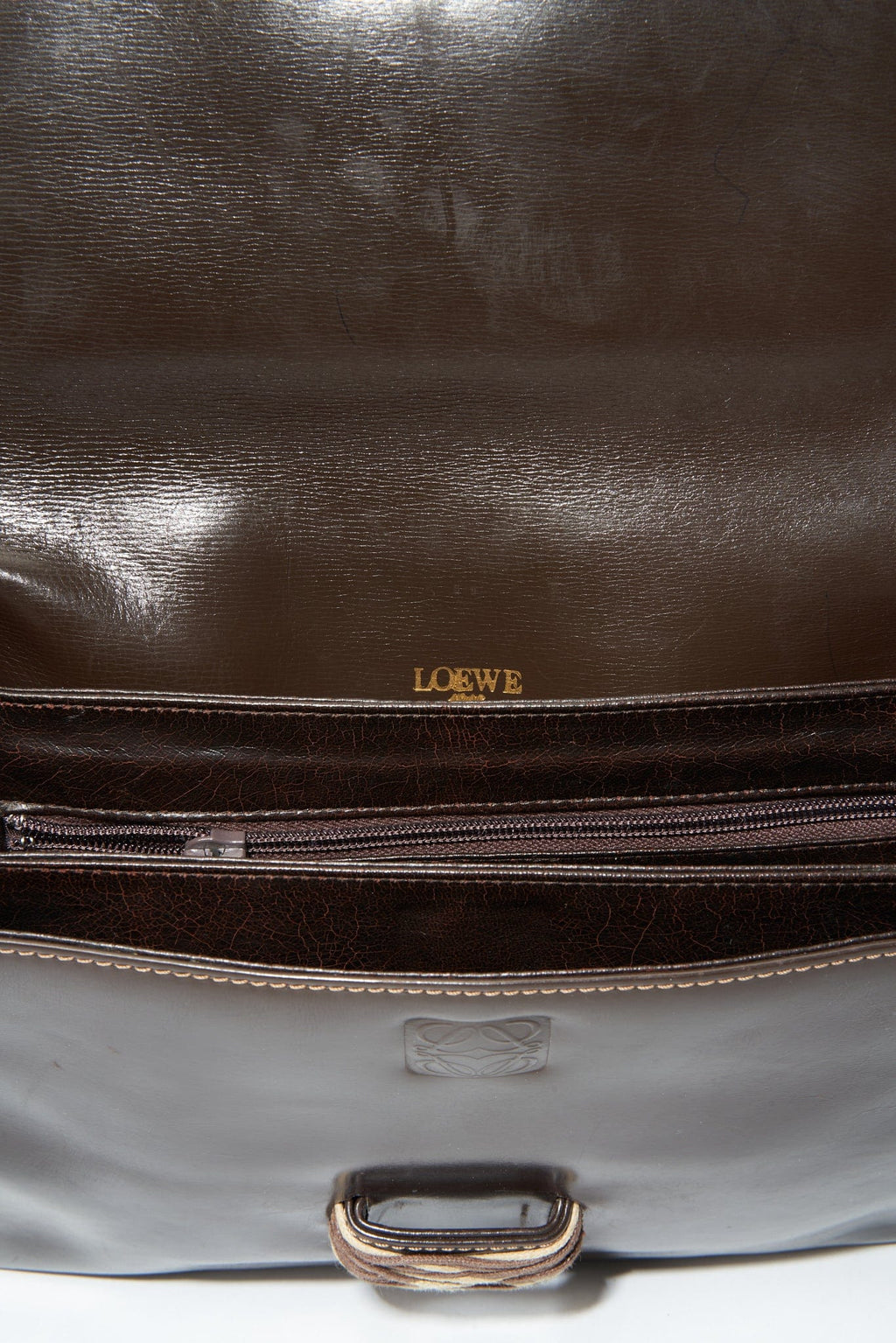 Vintage Loewe Brown Leather Crossbody