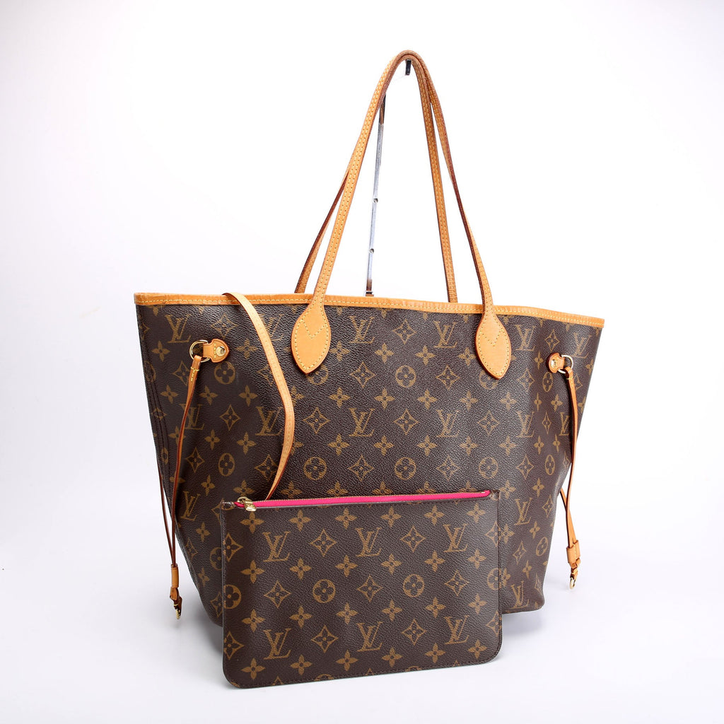 Louis Vuitton Neverfull With Wallet MM Monogram Pink