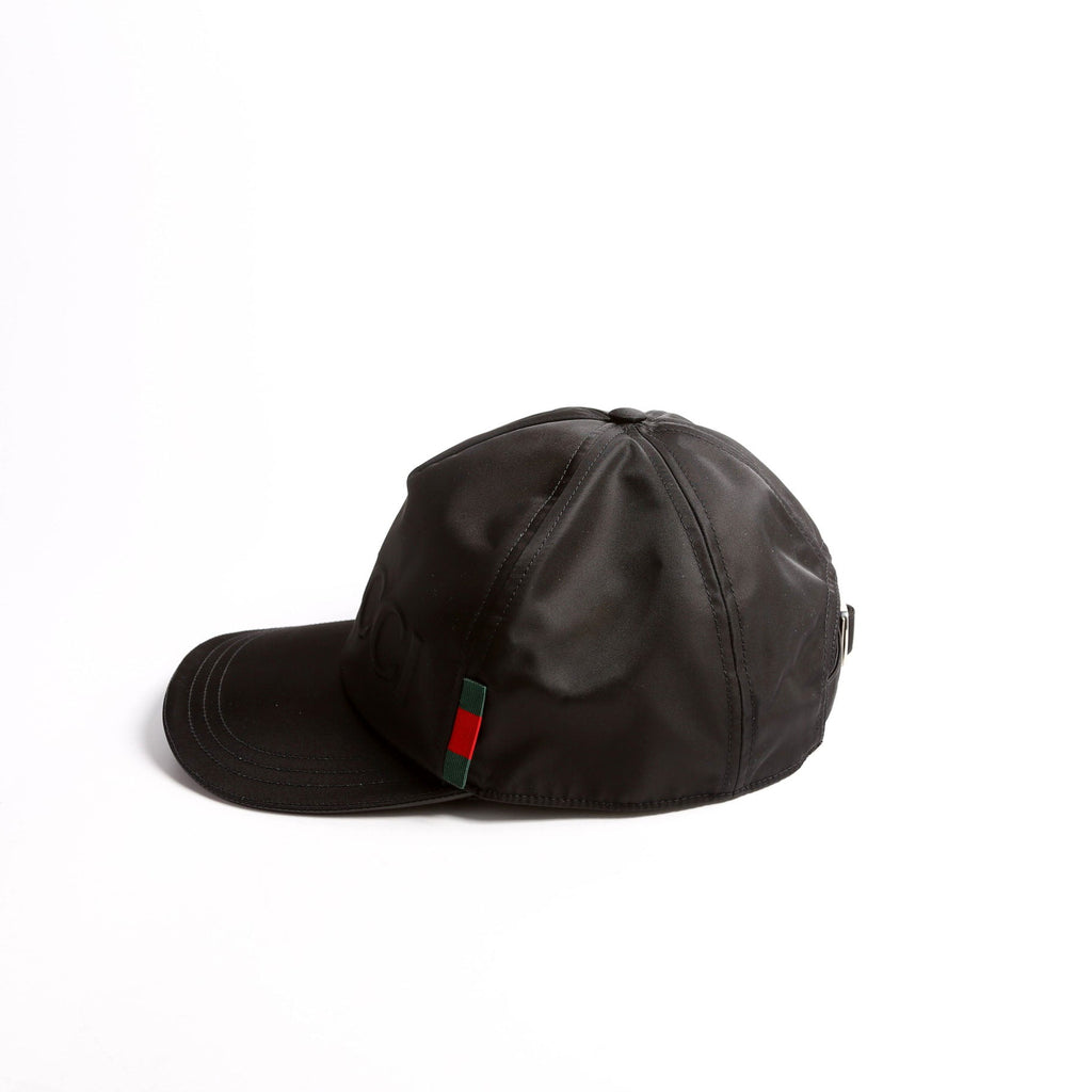 Gucci 813461 Logo Nylon Baseball Cap Size Large