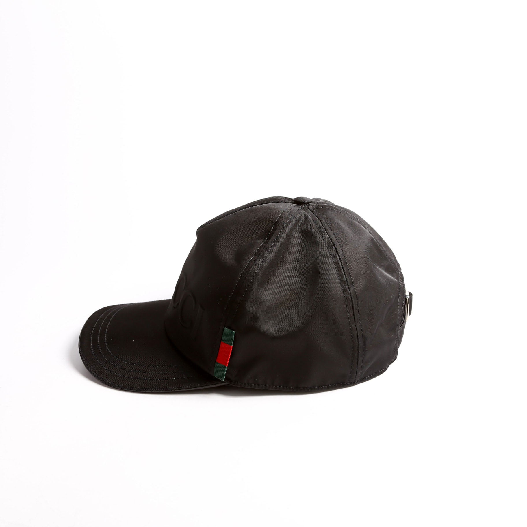 Gucci 813461 Logo Nylon Baseball Cap Size Large