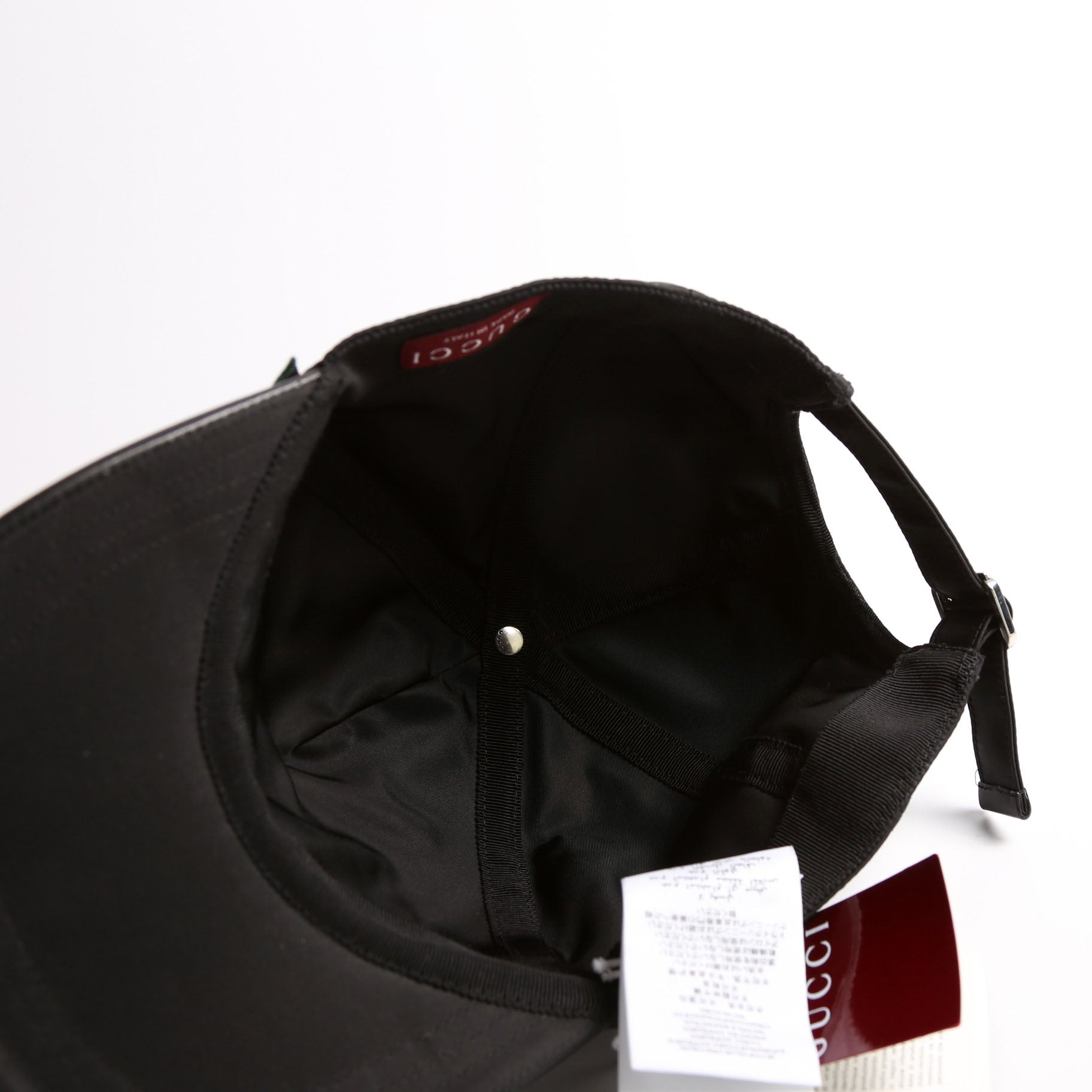 Gucci 813461 Logo Nylon Baseball Cap Size Large