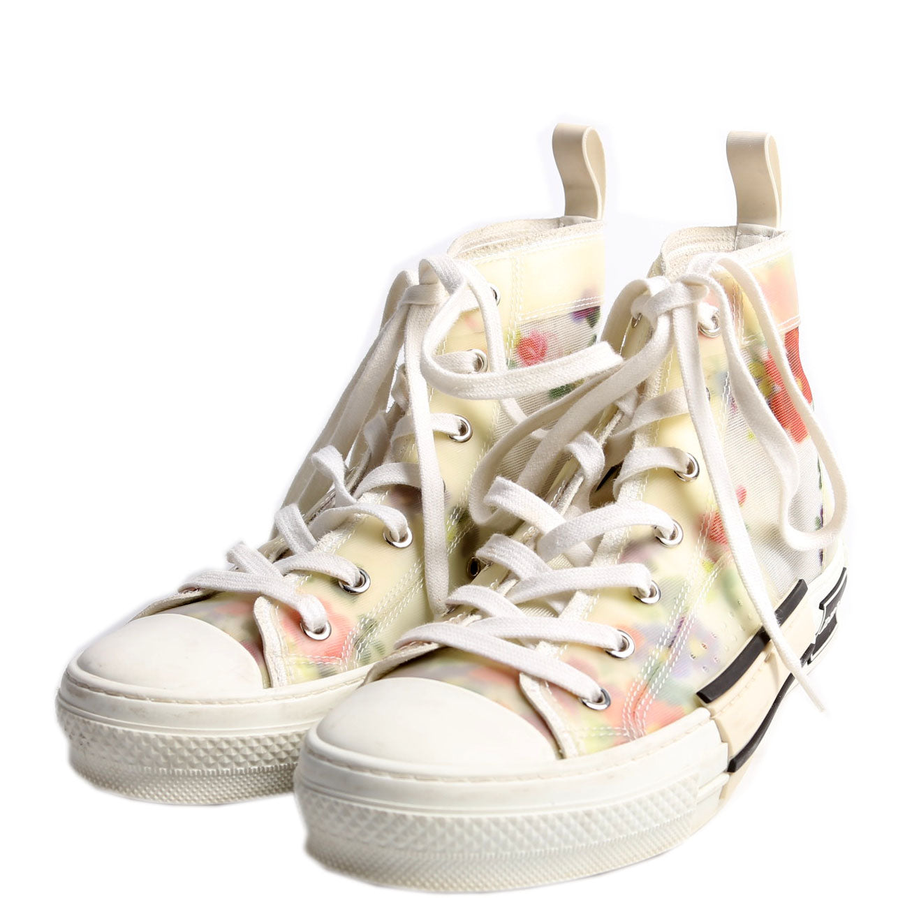 Christian Dior B23 Flowers Hightop Sneakers Size 38 White/Floral