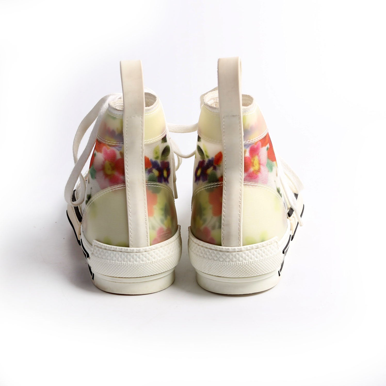 Christian Dior B23 Flowers Hightop Sneakers Size 38 White/Floral