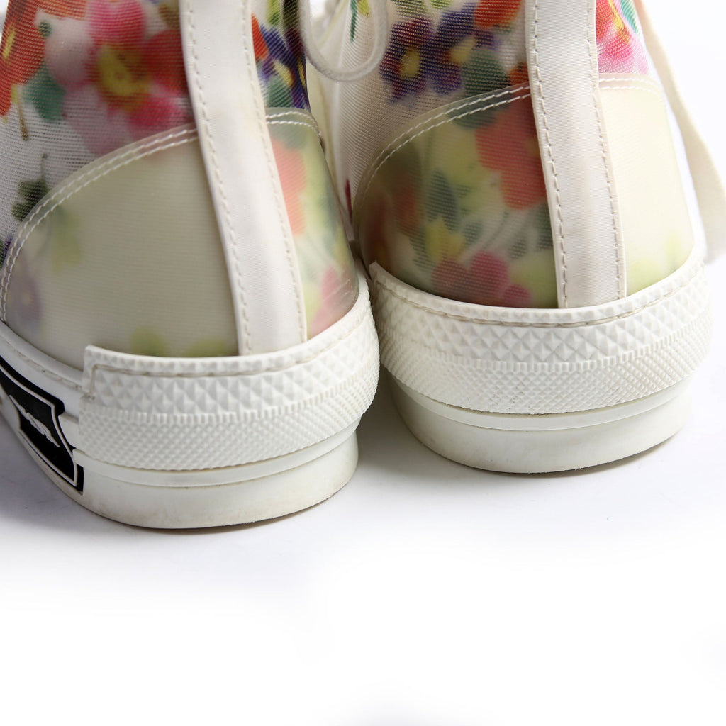 Christian Dior B23 Flowers Hightop Sneakers Size 38 White/Floral