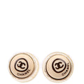 Chanel CC Logo Button Stud Earrings